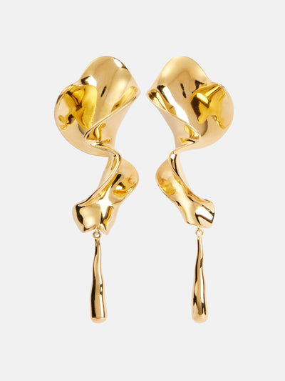 Khaite Tidal gold-plated drop earrings at Collagerie