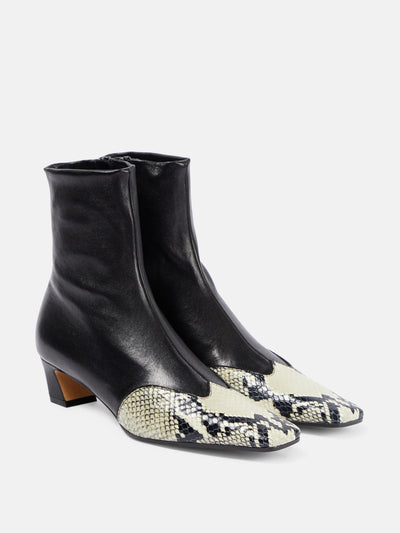 Khaite Dallas leather ankle boots at Collagerie