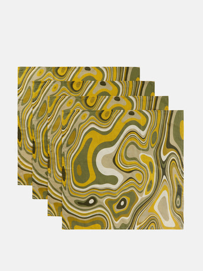 L'Objet Linen Sateen Waves napkins (set of 4) at Collagerie