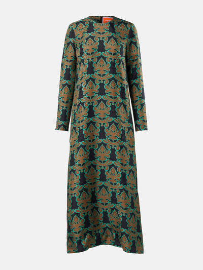 La DoubleJ Swing printed silk twill midi dress at Collagerie