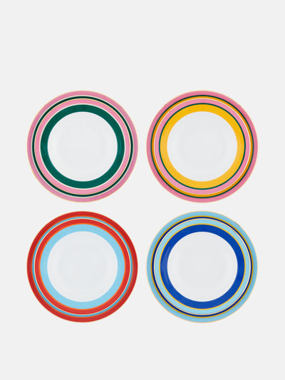 la doublej Rainbow soup bowls and dinner plates (set of four) at Collagerie