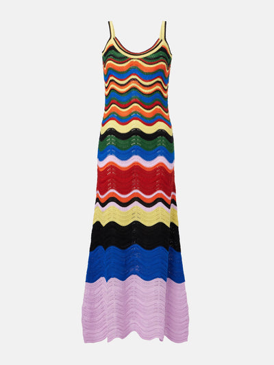 La DoubleJ Chevron crochet cotton maxi dress at Collagerie