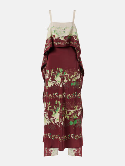 La DoubleJ Floral silk crêpe de chine midi dress at Collagerie