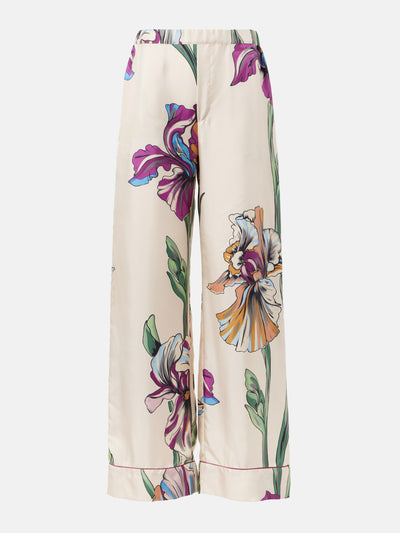 La DoubleJ Floral silk wide-leg pants at Collagerie