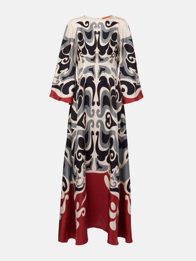 La DoubleJ Phoenix Placée silk twill maxi dress at Collagerie