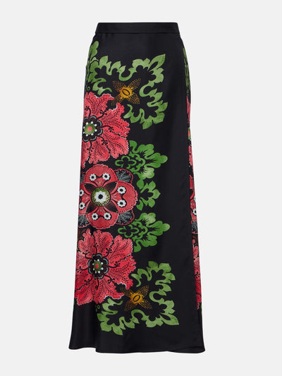 La DoubleJ Sarong floral silk twill wrap skirt at Collagerie