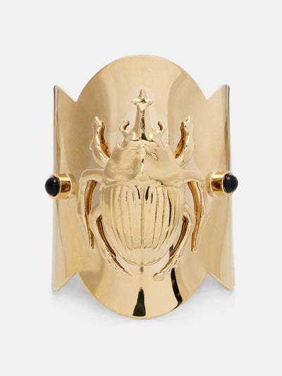 La DoubleJ Scarab gold-plated cuff bracelet at Collagerie