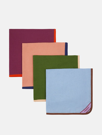 La DoubleJ Rainbow Mixed Large napkins (set of 4) at Collagerie