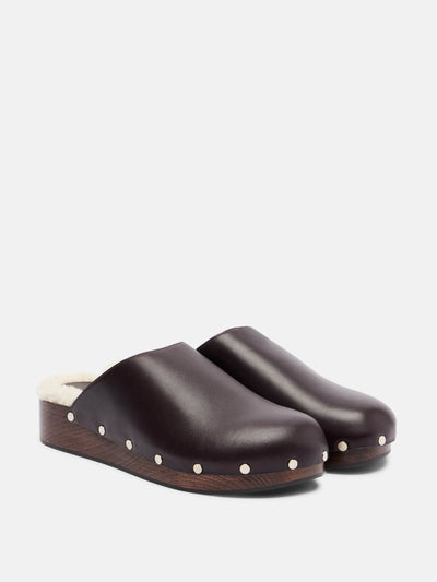Le Monde Beryl Agnes studded leather mules at Collagerie