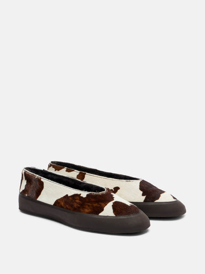 Le Monde Beryl Apres Ski printed calf hair ballet flats at Collagerie