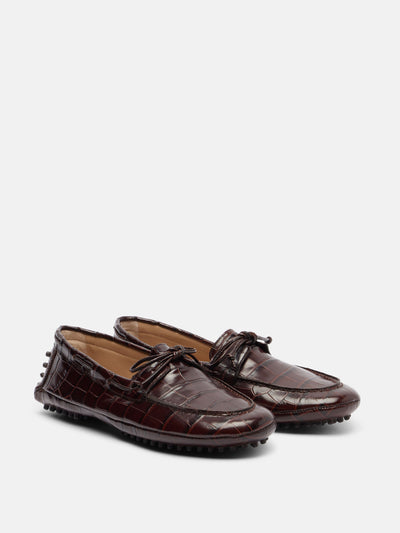 Le Monde Beryl Croc-effect driving shoes at Collagerie