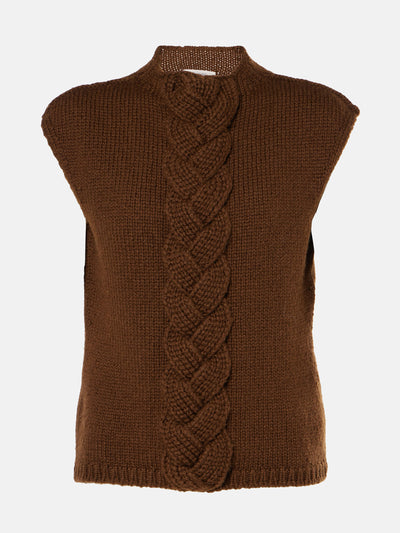 Lemaire Braided wool-blend sweater vest at Collagerie