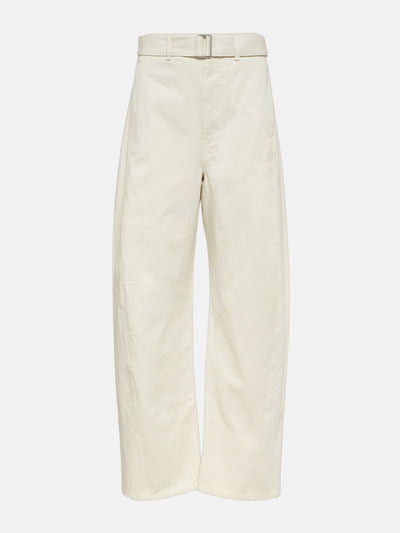 Lemaire Twisted denim barrel-leg pants at Collagerie