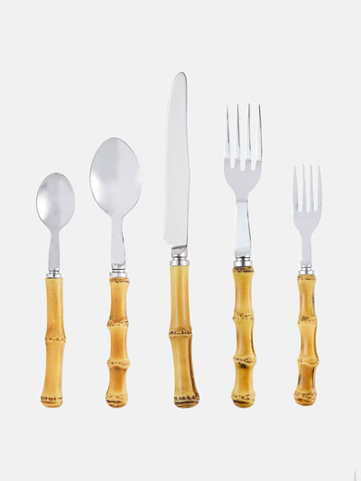 Les Ottomans Bamboo flatware set (5-piece) at Collagerie