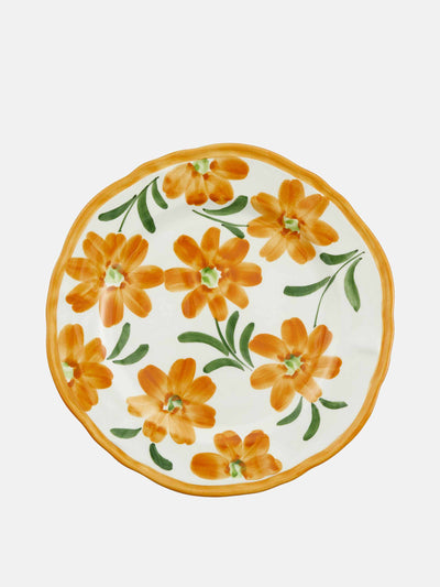 Les Ottomans Orange floral-print plate at Collagerie