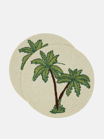 Les Ottomans Palm Tree beaded placemats (set of 2) at Collagerie