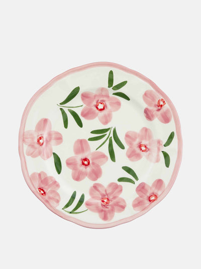 Les Ottomans Pink floral plate at Collagerie