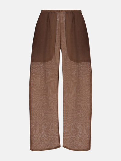 Leset Niko ramie cropped barrel-leg pants at Collagerie