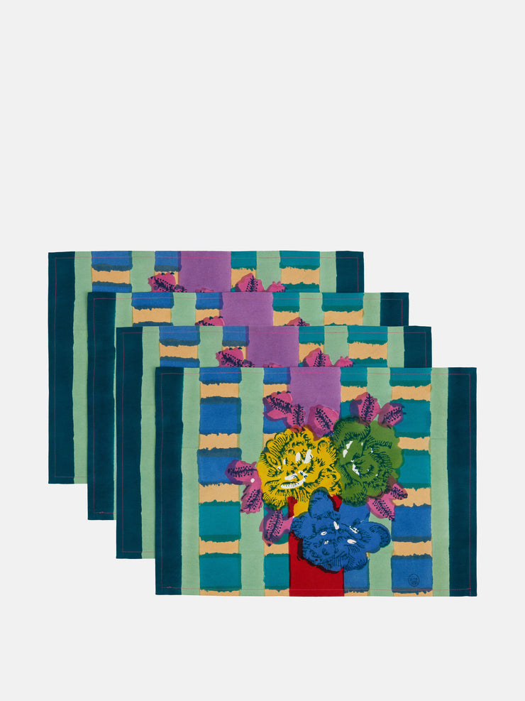 Ankara Aqua placemats (set of 4) Interiors Lisa Corti    - Collagerie