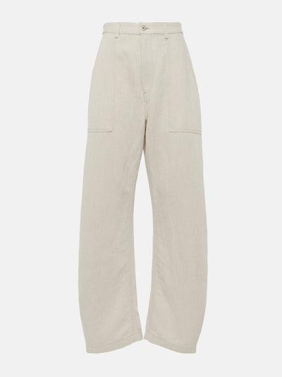 Loewe Balloon cotton and linen wide-leg pants at Collagerie