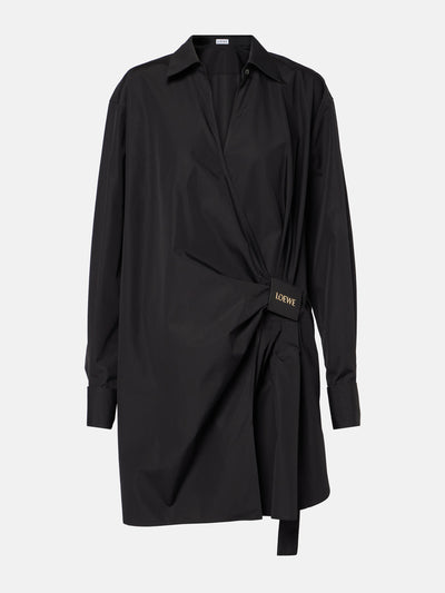Loewe Draped cotton shirt dress at Collagerie