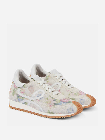 Loewe Flow printed suede sneakers at Collagerie