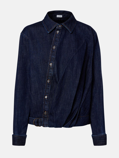 Loewe Gathered denim shirt at Collagerie