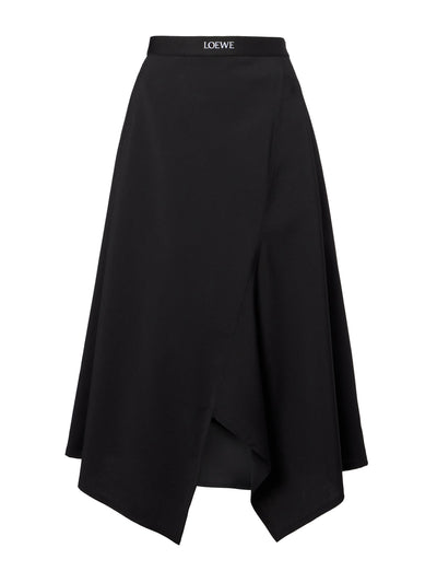 Loewe High-rise wool midi skirt at Collagerie