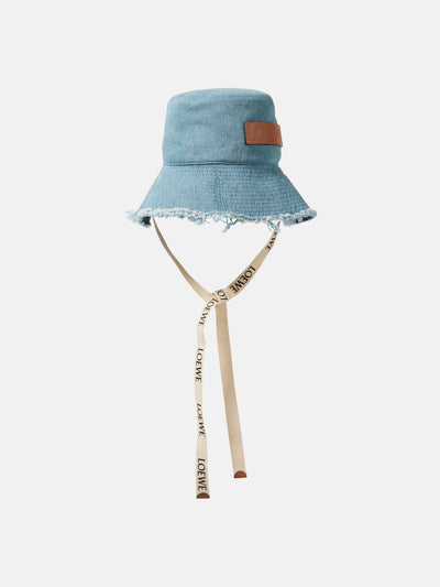 Loewe Paula's Ibiza Fisherman denim bucket hat at Collagerie