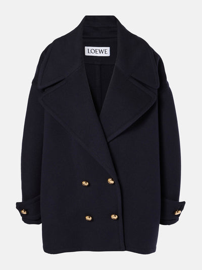 Loewe Pebble wool peacoat at Collagerie