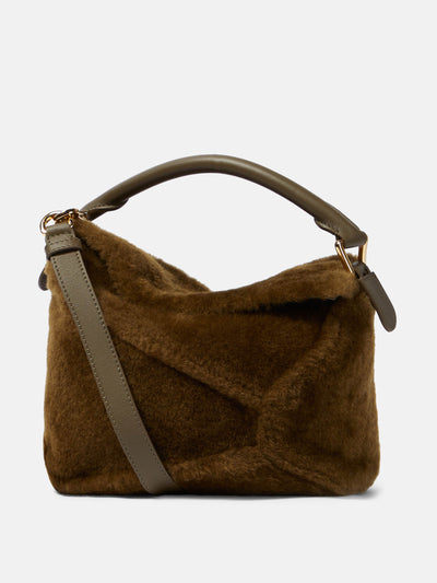 Loewe Puzzle Edge shearling shoulder bag at Collagerie