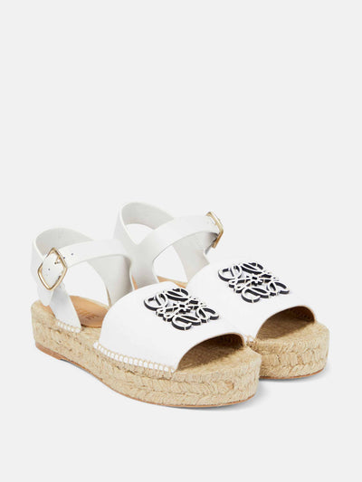 Loewe Anagram leather espadrilles at Collagerie