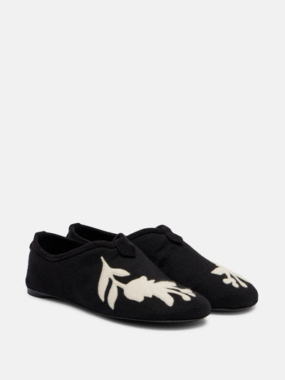 Loro Piana Floaty embroidered flats at Collagerie