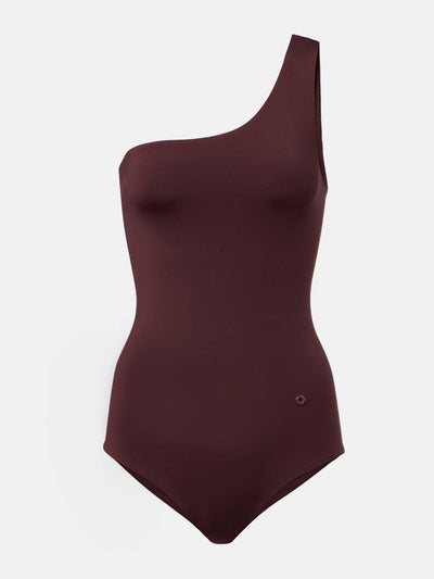 Loro Piana One-shoulder swimsuit at Collagerie
