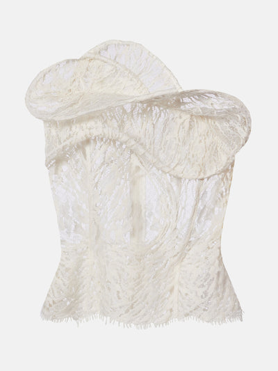 Magda Butrym Cotton-blend lace top at Collagerie