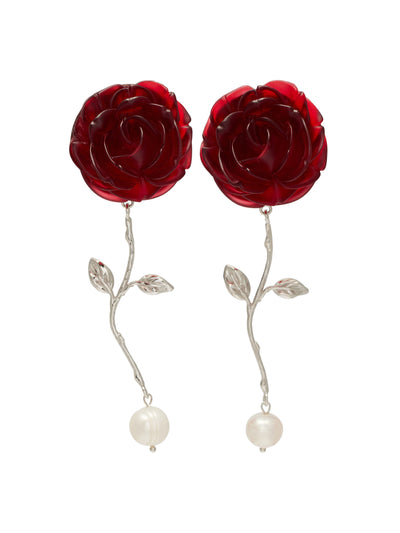 Magda Butrym Floral drop earrings with freshwater pearls at Collagerie