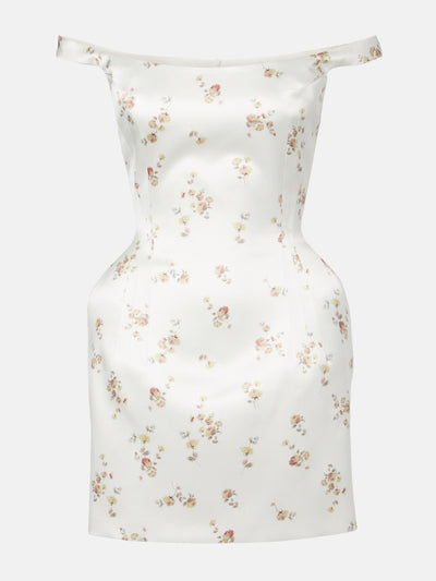 Magda Butrym Floral off-shoulder silk minidress at Collagerie