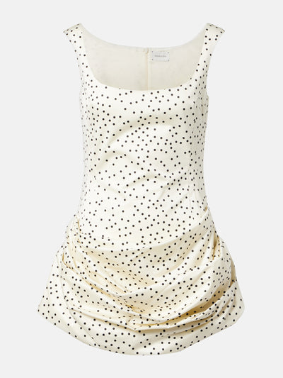 Magda Butrym Polka-dot ruched cotton minidress at Collagerie