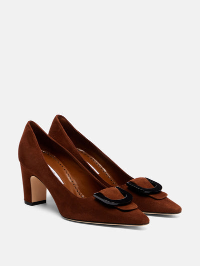 Manolo Blahnik Beti 70 suede pumps at Collagerie