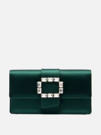 Manolo Blahnik Maycap embellished satin clutch at Collagerie