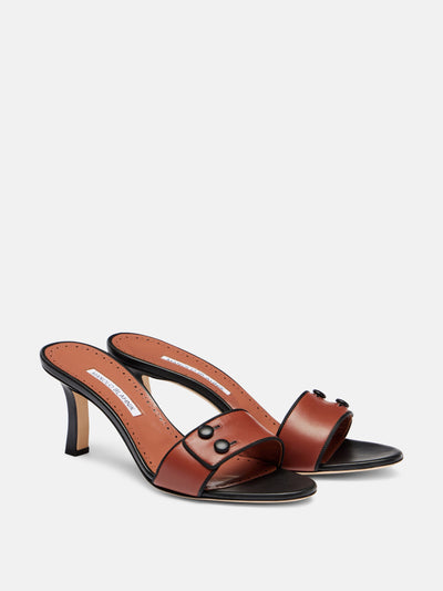 Manolo Blahnik Muluka 70 leather mules at Collagerie