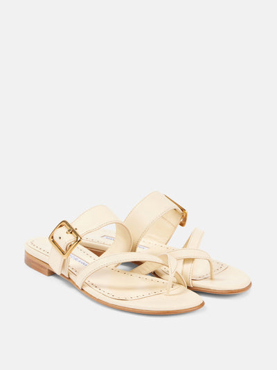 Manolo Blahnik Thalusa 10 leather sandals at Collagerie