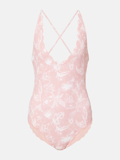 Marysia North Maillot floral scalloped swimsuit at Collagerie