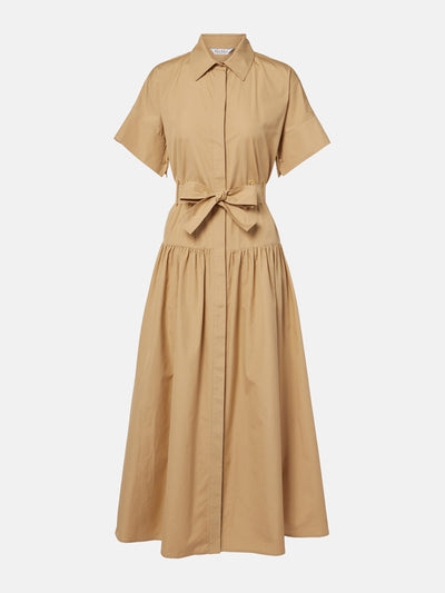 Max Mara Agoraio pleated cotton shirt dress at Collagerie