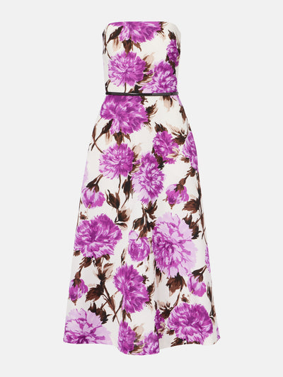 Max Mara Floral cotton-blend faillé midi dress at Collagerie