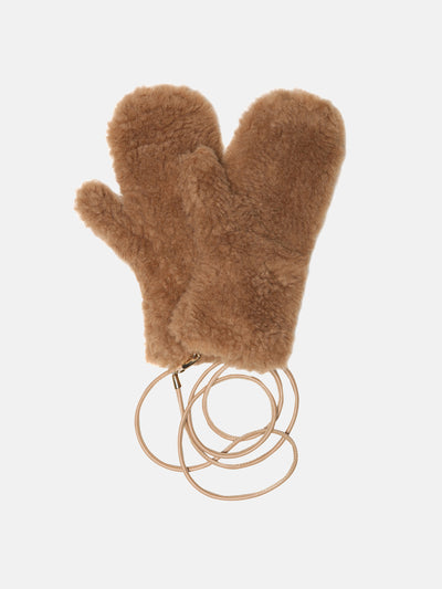 Max Mara Ombrato camel hair and silk mittens at Collagerie