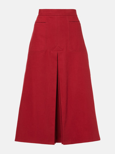 Max Mara Renoir pleated cotton midi skirt at Collagerie