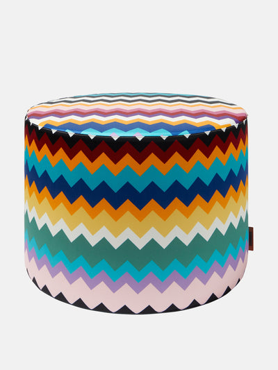 Missoni Multicoloured zig-zag pouf at Collagerie