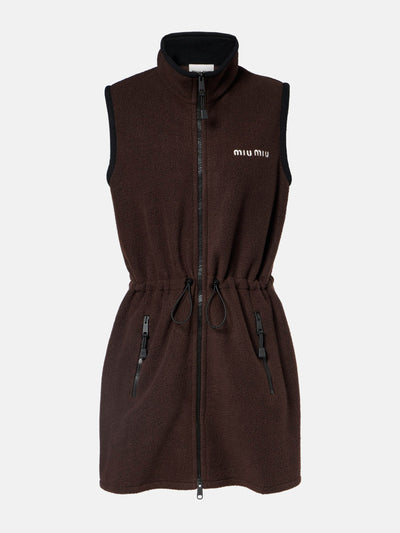 Miu Miu Logo fleece minidress at Collagerie