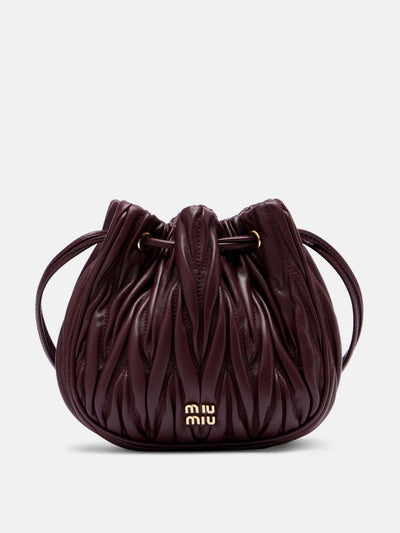 Miu Miu Matelassé leather bucket bag at Collagerie